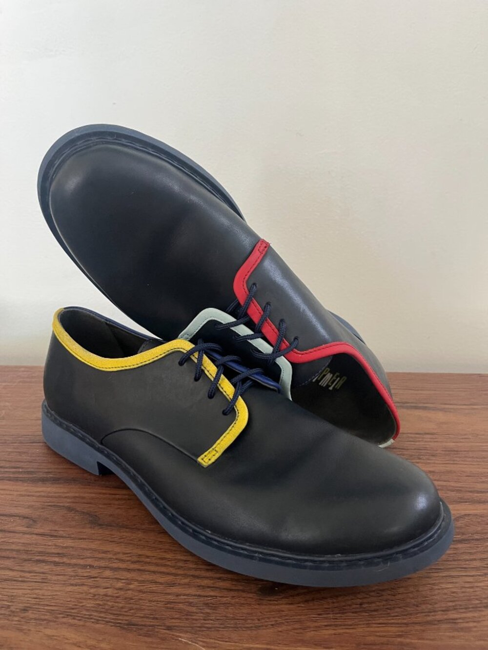 CAMPER Navy Multicolor Lace Up Oxford Dress Shoes Men's size EU43/US 9.5 Quirky - Picture 7 of 7